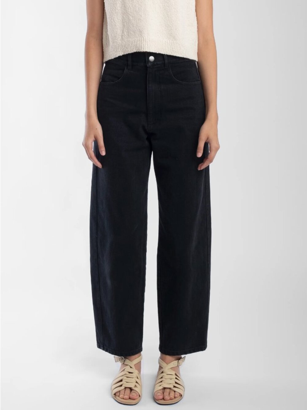 NEW Micaela Greg Faded Black Panel Jean Size Small